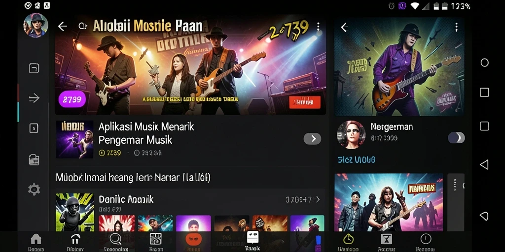 Tampilan interaktif aplikasi 2739 saat memainkan musik favorit.
