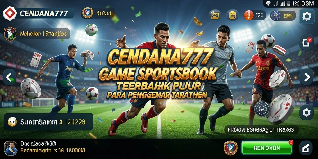 Screenshot utama CENDANA777 menampilkan antarmuka taruhan olahraga yang interaktif.