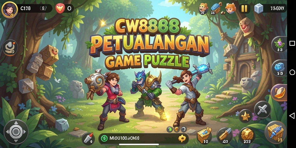 Screenshot gameplay CW8888 menunjukkan tantangan Puzzle yang menarik.