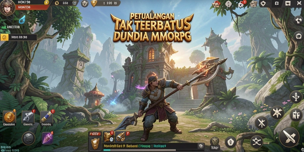 Screenshot HOKI138 menampilkan aksi pertempuran seru dalam MMORPG.