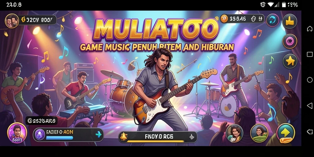 Screenshot MULIATOTO menunjukkan keseruan gameplay musik yang interaktif.