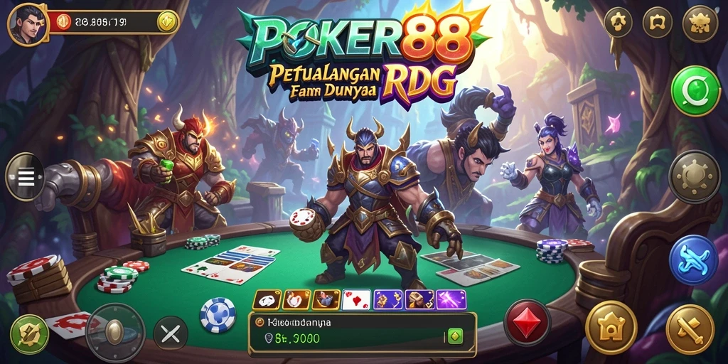 Tampilan menarik dari gameplay RPG yang mendebarkan di POKER88.