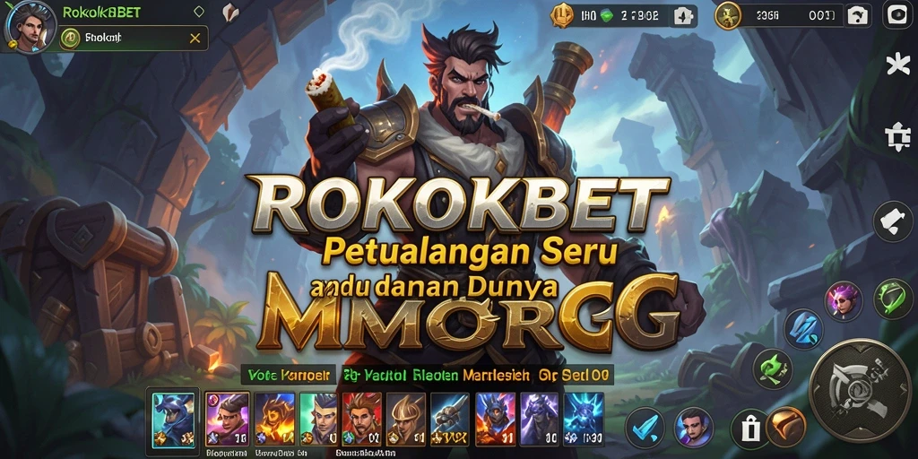 Tampilan gameplay ROKOKBET dengan pertempuran epik dan dunia yang luas.