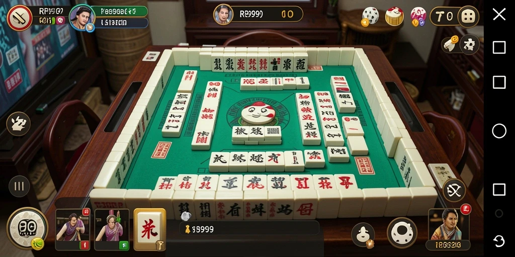 Screenshot gameplay RR999 menampilkan suasana permainan Mahjong yang seru dan menantang.