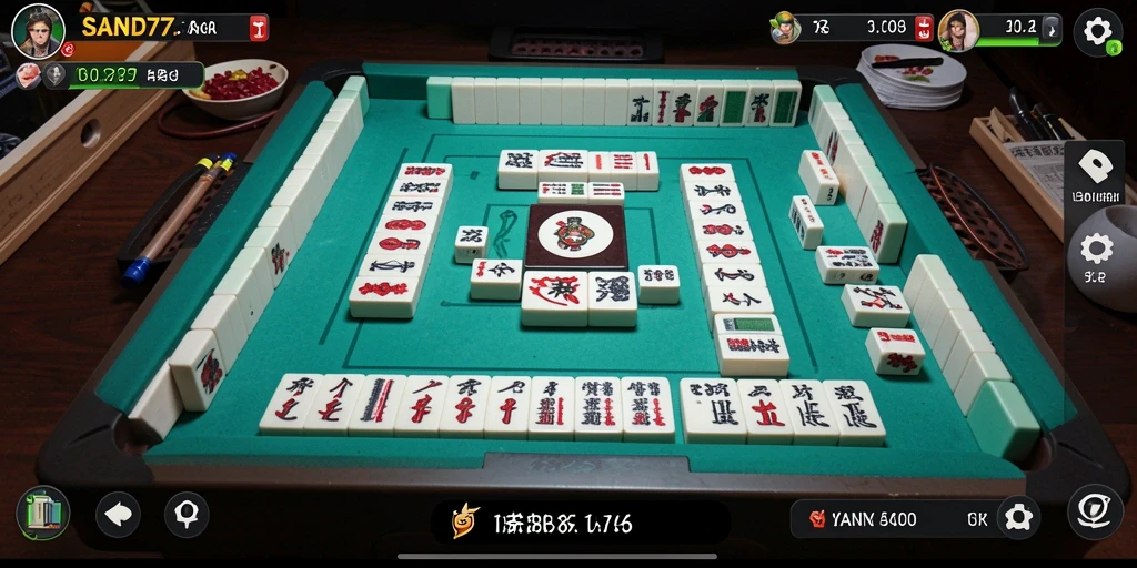 Tampilan gameplay Mahjong yang menyenangkan di SAND77.