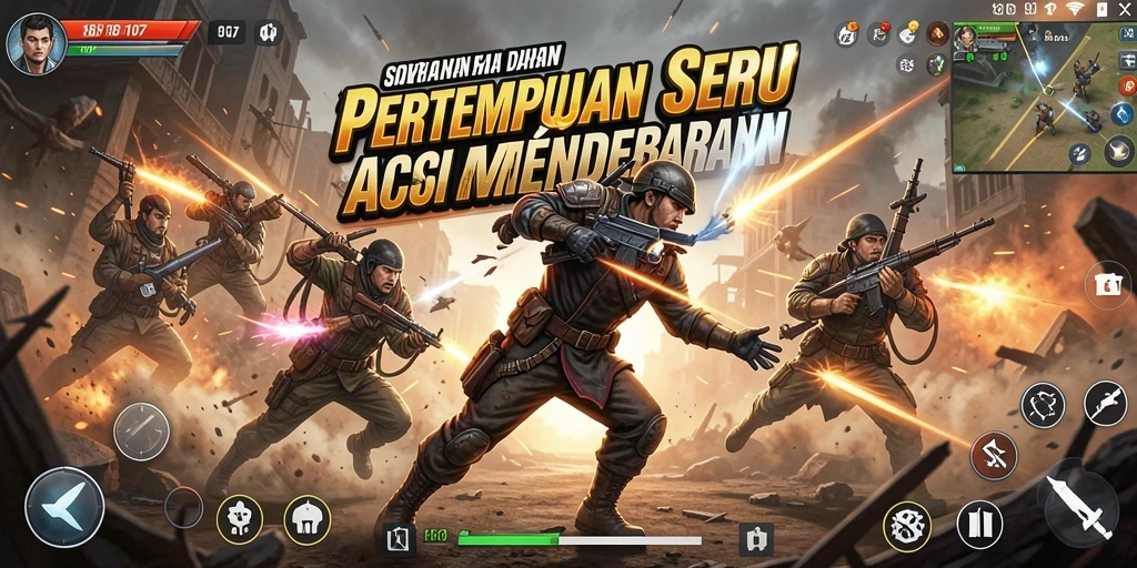 Tangkapan layar utama gameplay SD107 yang menampilkan aksi mendebarkan.